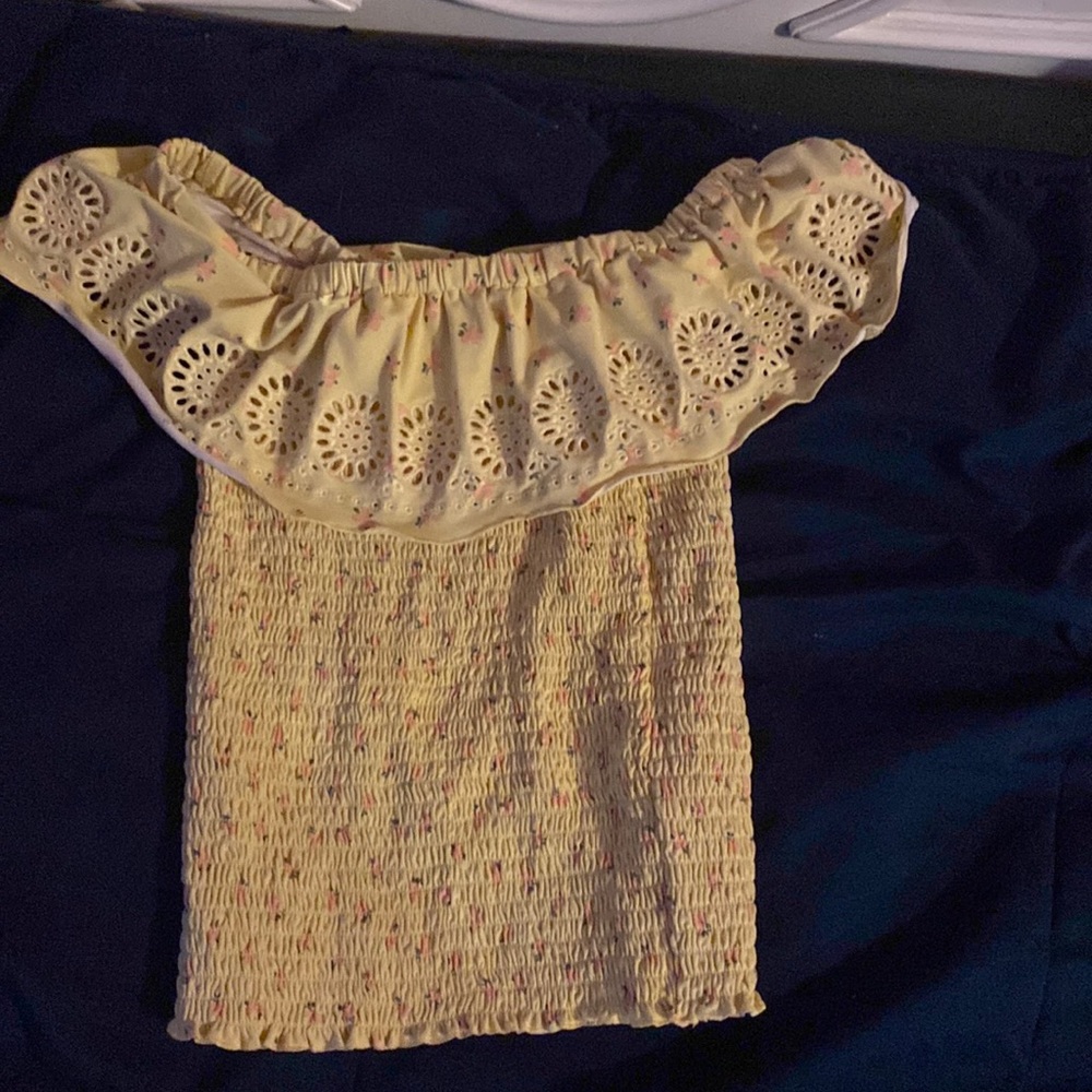 Yellow summer floral top